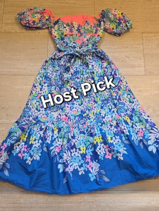 Lilly Pulitzer Dresses & Skirts - Lilly Pulitzer Off the Shoulder Zalie Midi Floral Dress
